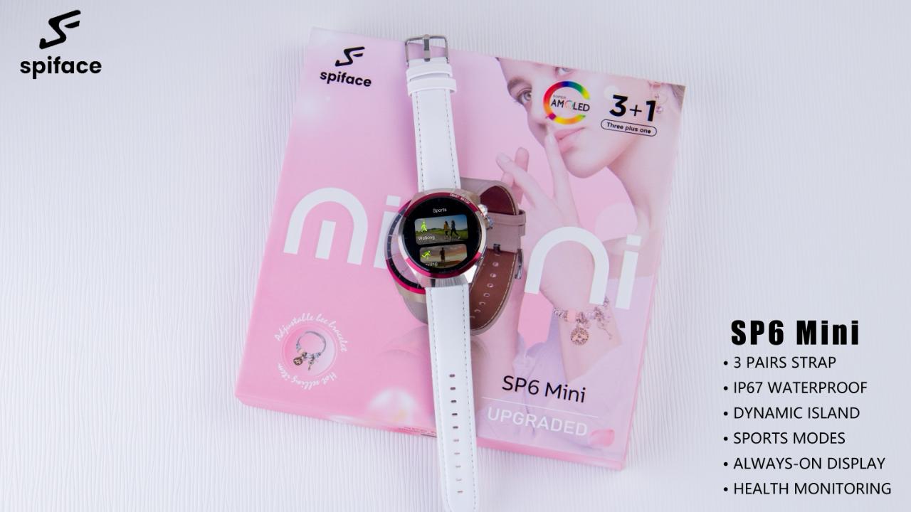 Bilişim Burada Sp6 Mini Süper Amoled 3 Kordon ve CHARM Bileklik Hediyeli Akıllı Kadın Kol Saati Gümüş